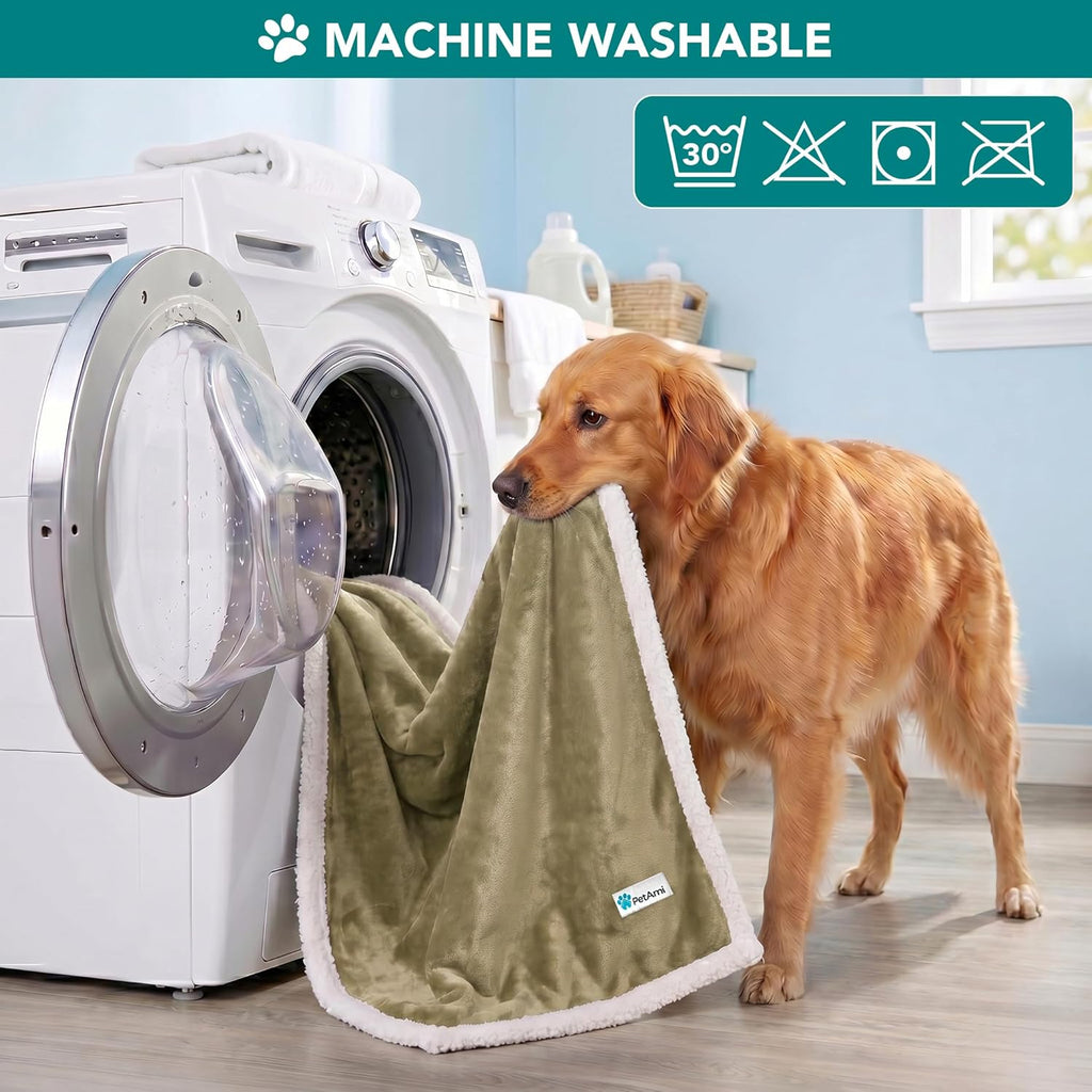 Dog Blanket for Large Medium Pets Cats, 80X60 Twin Size XL, Taupe | 460 GSM, Soft Sherpa Fleece Throw, Reversible Plush Couch Cover Protector Crate Carrier Sofa Bed Car Seat, Machine Washable