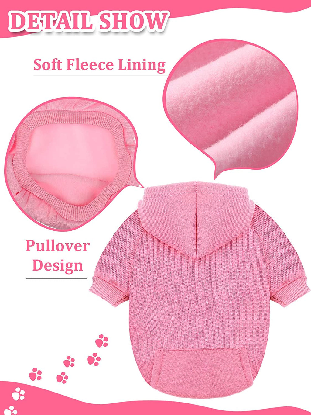 4 Pieces XXS Dog Sweaters Dog Hoodie Clothes with Hat for Small Dogs Puppy Pet Winter Warm Hoodies Coat Sweater Shirt Chihuahua Clothes with Pocket