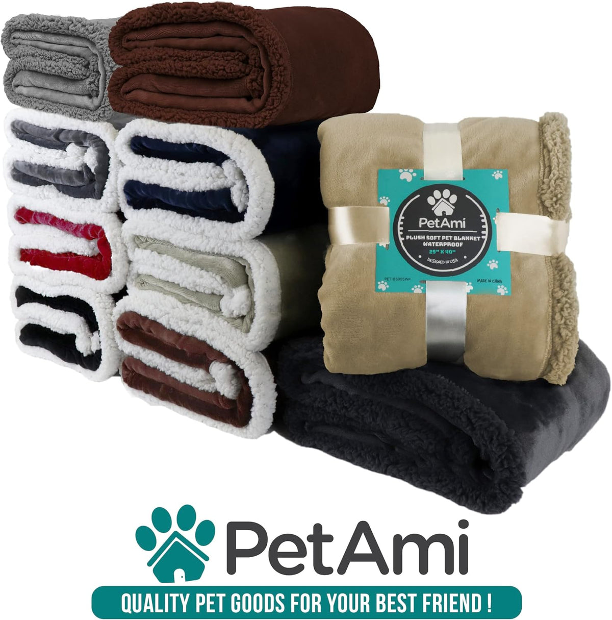 Dog Blanket Small Medium Pet Cat Puppy Kitten, 40X29 Mini Solid Gray | 460 GSM, Soft Sherpa Fleece Throw, Reversible Plush Couch Cover Protector Crate Carrier Sofa Bed Car Seat, Machine Washable