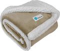 Dog Blanket for Large Medium Pets Cats, 80X60 Twin Size XL, Taupe | 460 GSM, Soft Sherpa Fleece Throw, Reversible Plush Couch Cover Protector Crate Carrier Sofa Bed Car Seat, Machine Washable