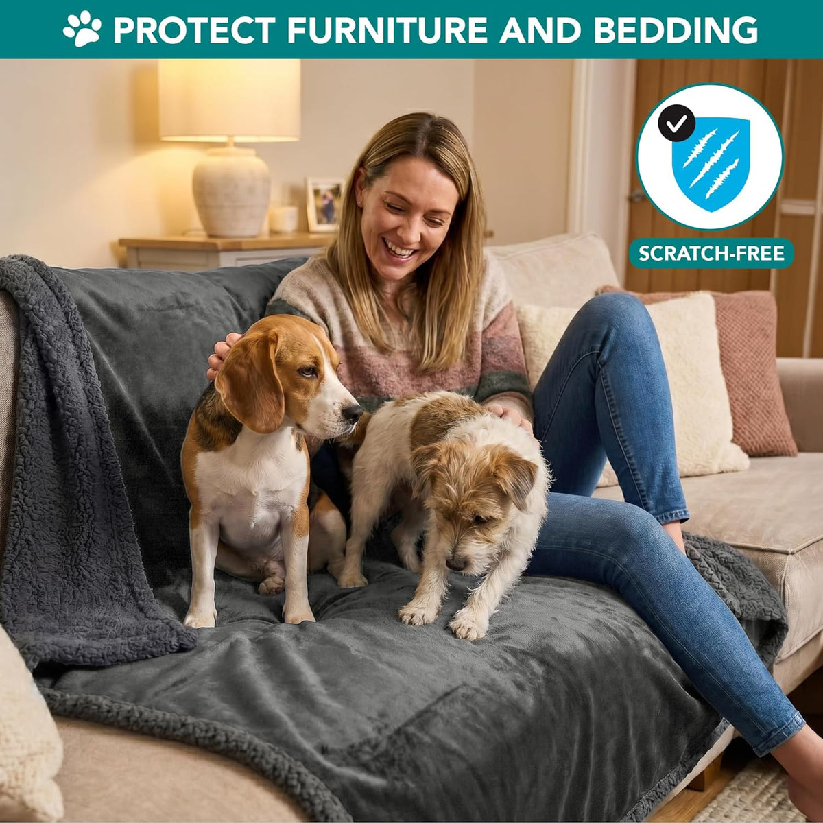Dog Blanket Small Medium Pet Cat Puppy Kitten, 40X29 Mini Solid Gray | 460 GSM, Soft Sherpa Fleece Throw, Reversible Plush Couch Cover Protector Crate Carrier Sofa Bed Car Seat, Machine Washable